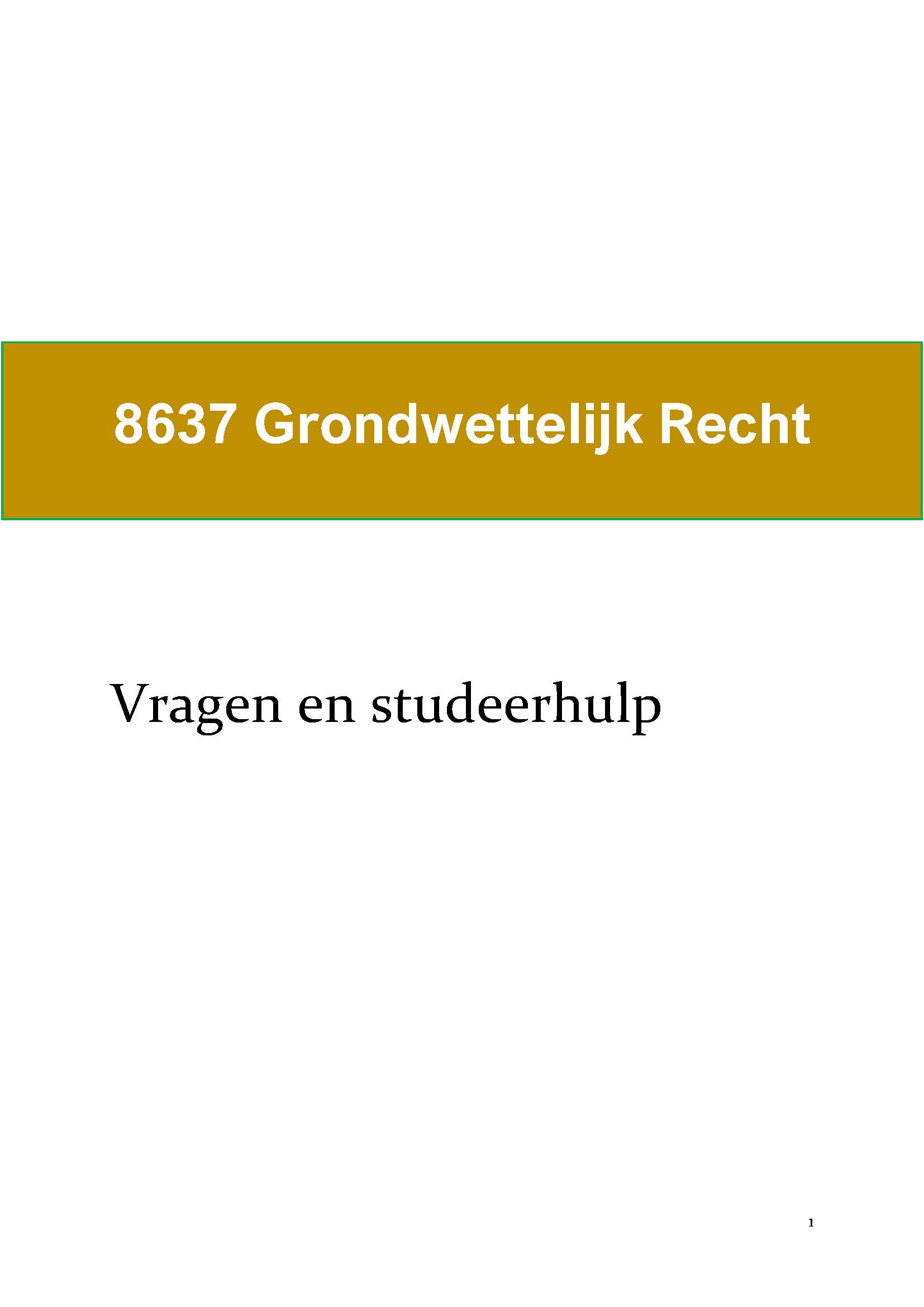 8637 Grondwettelijk Recht
