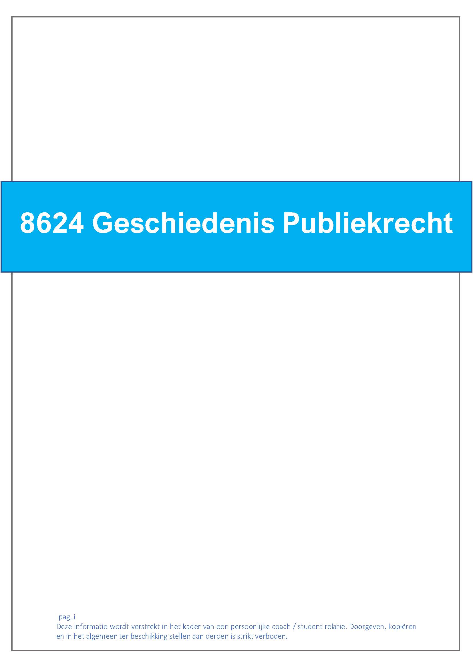 8624 Geschiedenis van het Publiekrecht