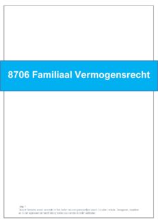 8706 VUB Familiaal vermogensrecht