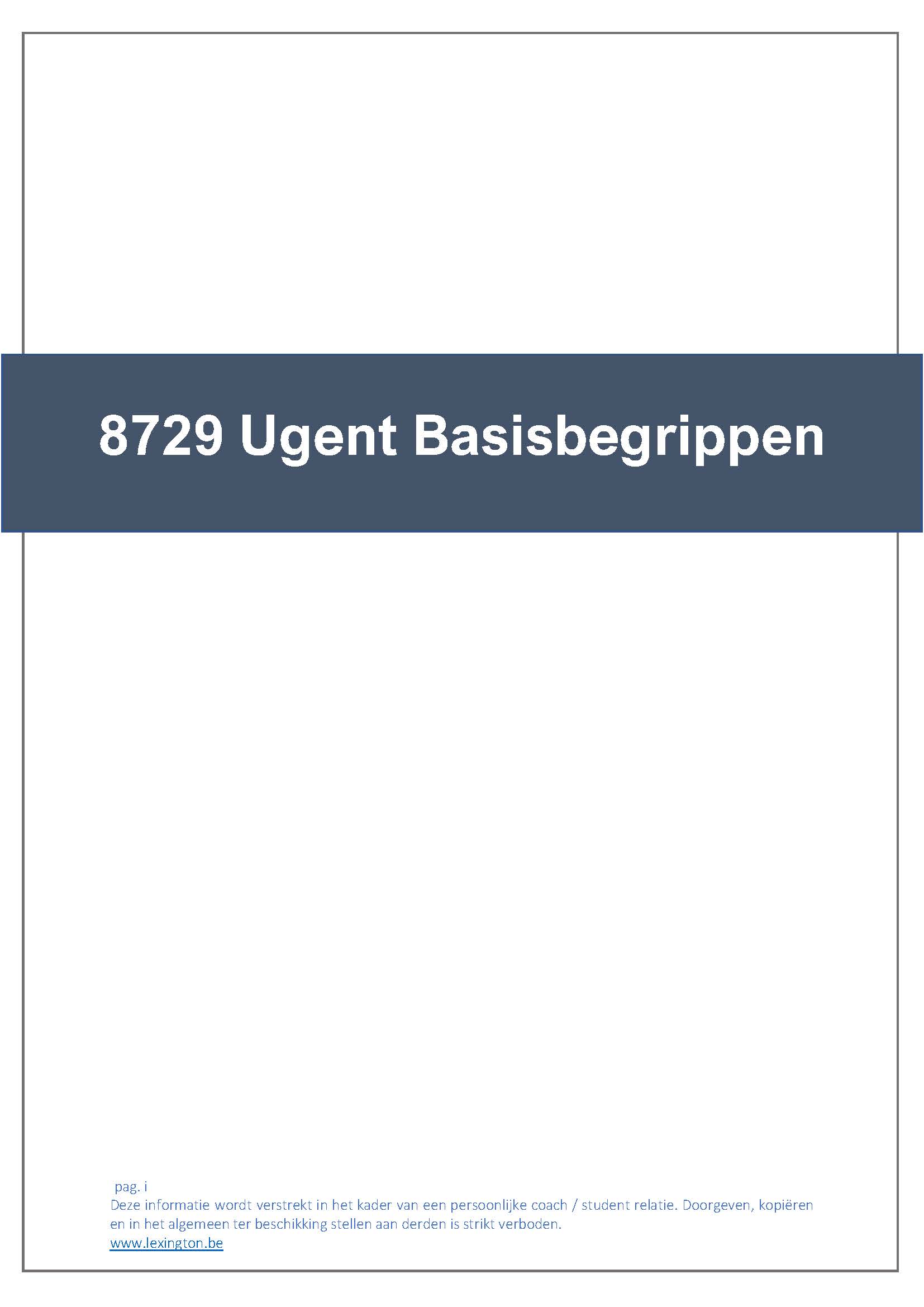 8729 Basisbegrippen van het recht