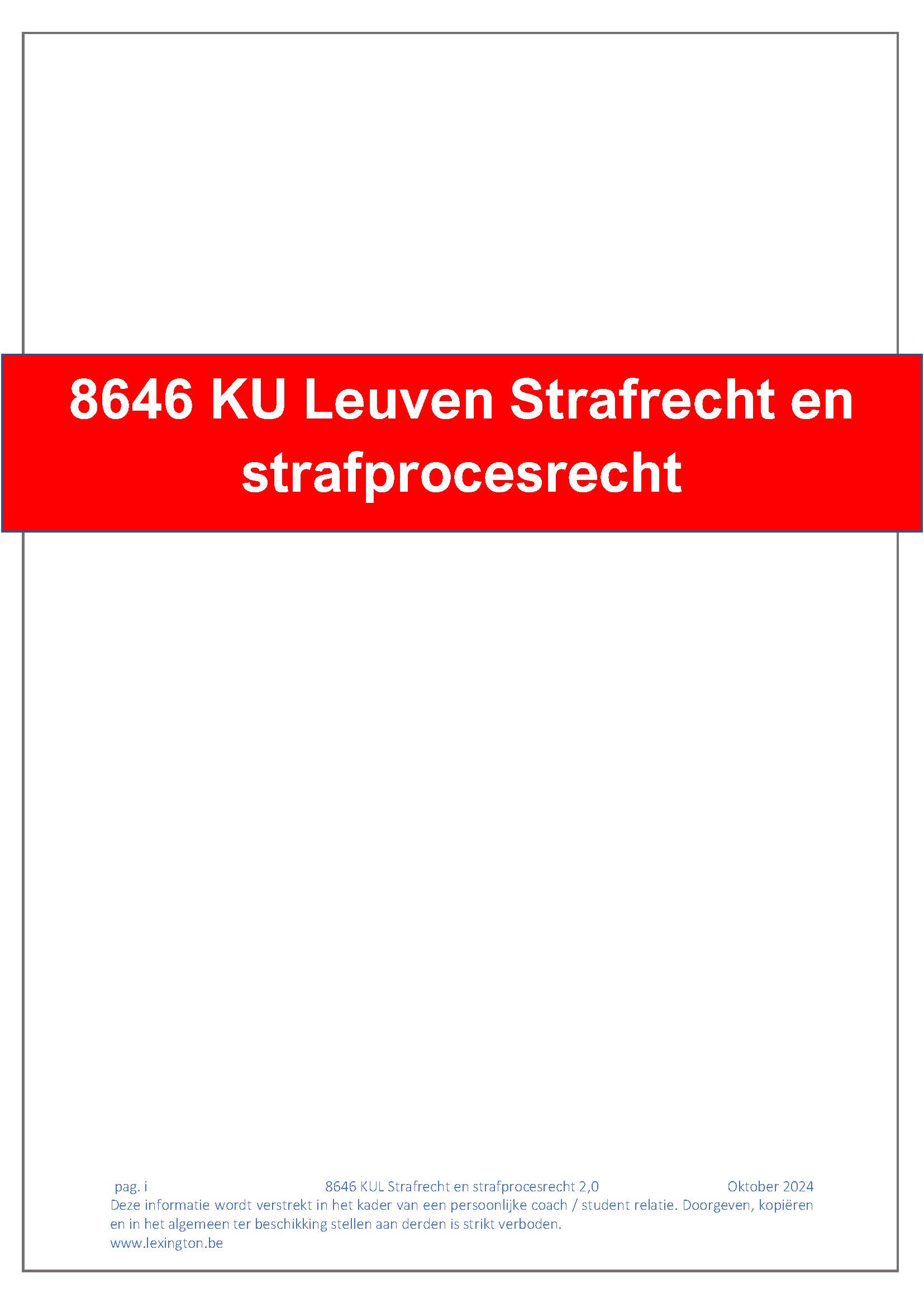 8646 KUL Strafrecht en strafprocesrecht