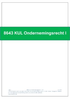 8643 KUL Ondernemingsrecht