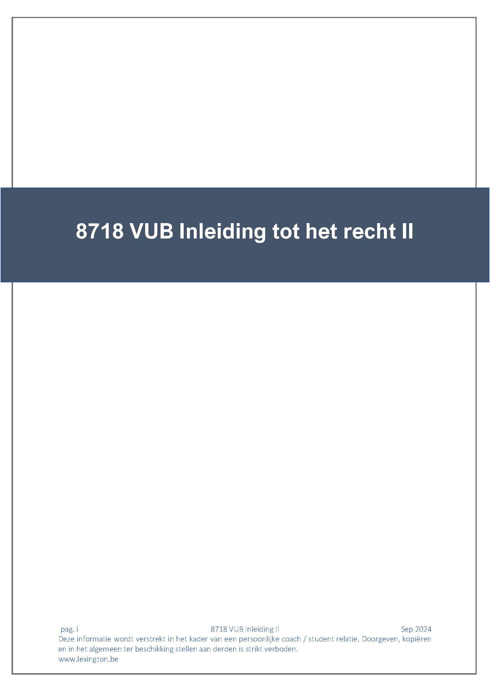 8718 VUB Inleiding tot het recht II