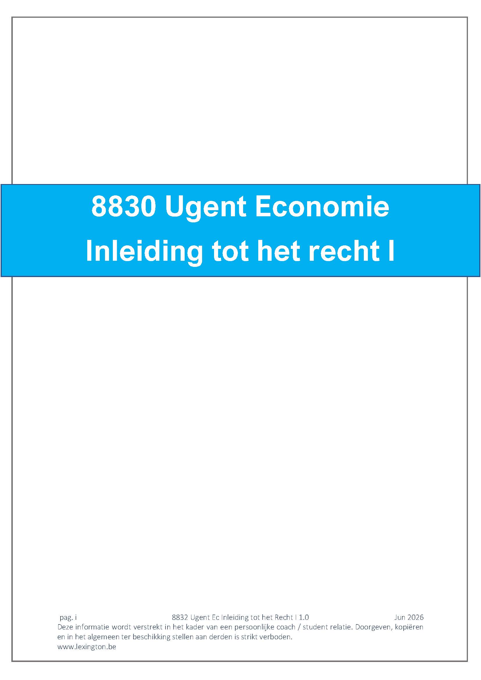 8830 Inleiding tot het recht (I)