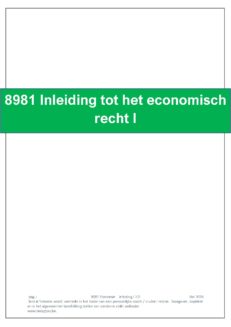 8981 Inleiding tot het recht TEW/HIR - 1 Bac Sem 2