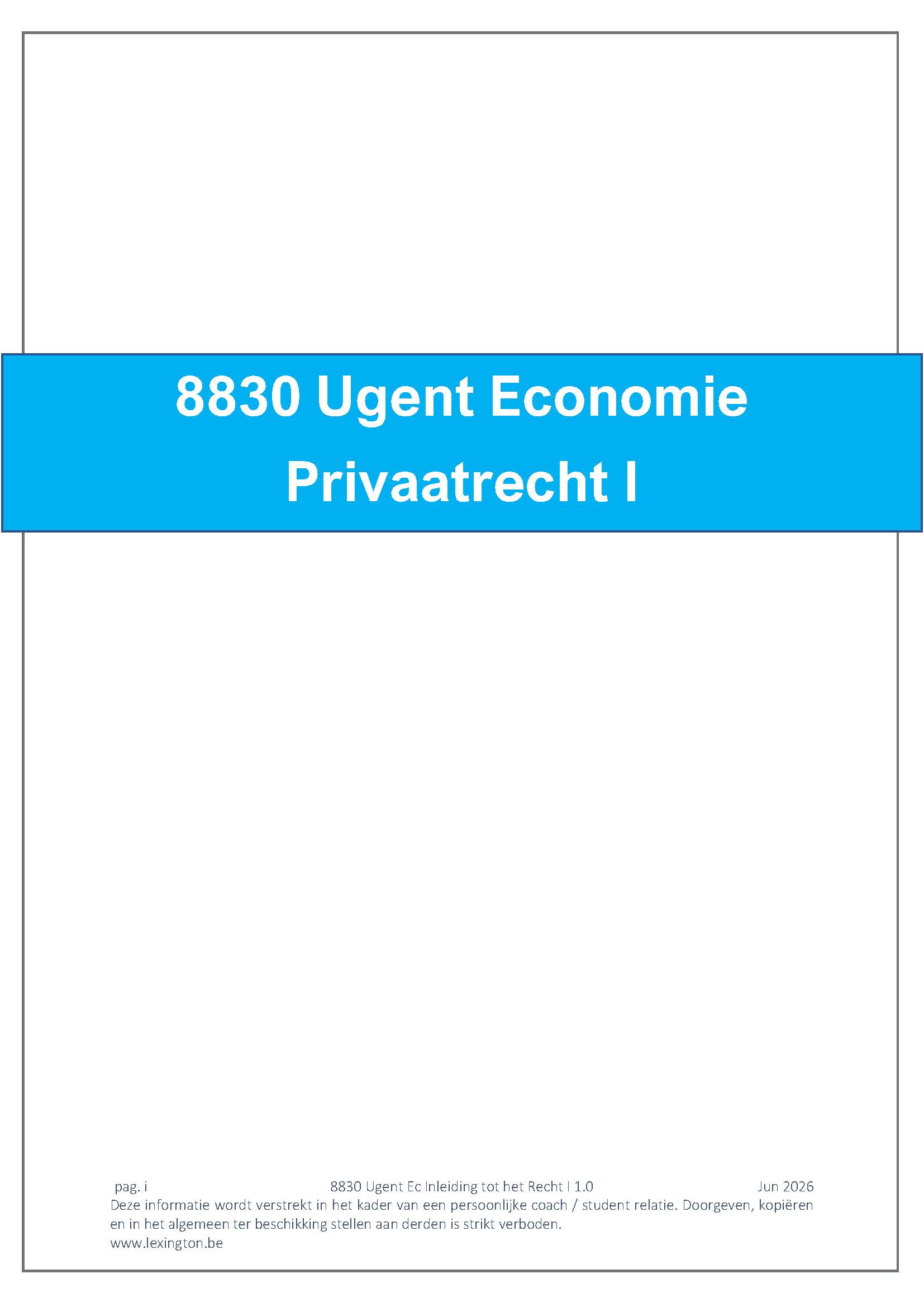 9062 Inleiding tot het recht II - Privaatrecht